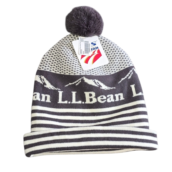 L.L. Bean Kids Striped Pom-Pom Beanie